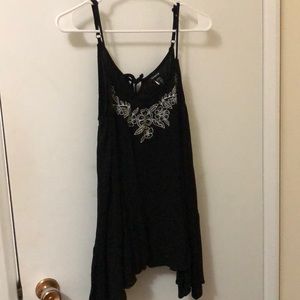 Torrid Black Embroidered Tank Top